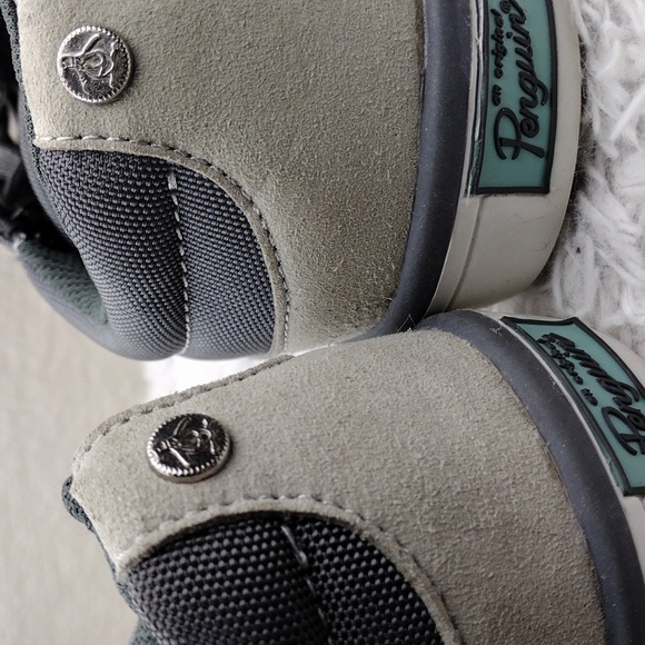Original Penguin Mission Gray Fabric Leather Round Toe Lace Up Low Top Sneaker - Picture 15 of 16